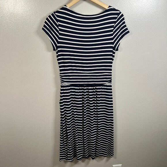 Boden Amelie Jersey Dress Size 6 Navy Blue Stripes Preppy Twee Work Teacher - Picture 3 of 10